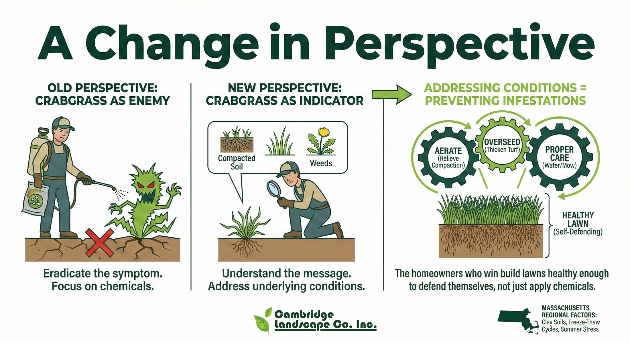 Crabgrass: A Change in Perspective - Cambridge Landscape - Boston Metroplex, MA