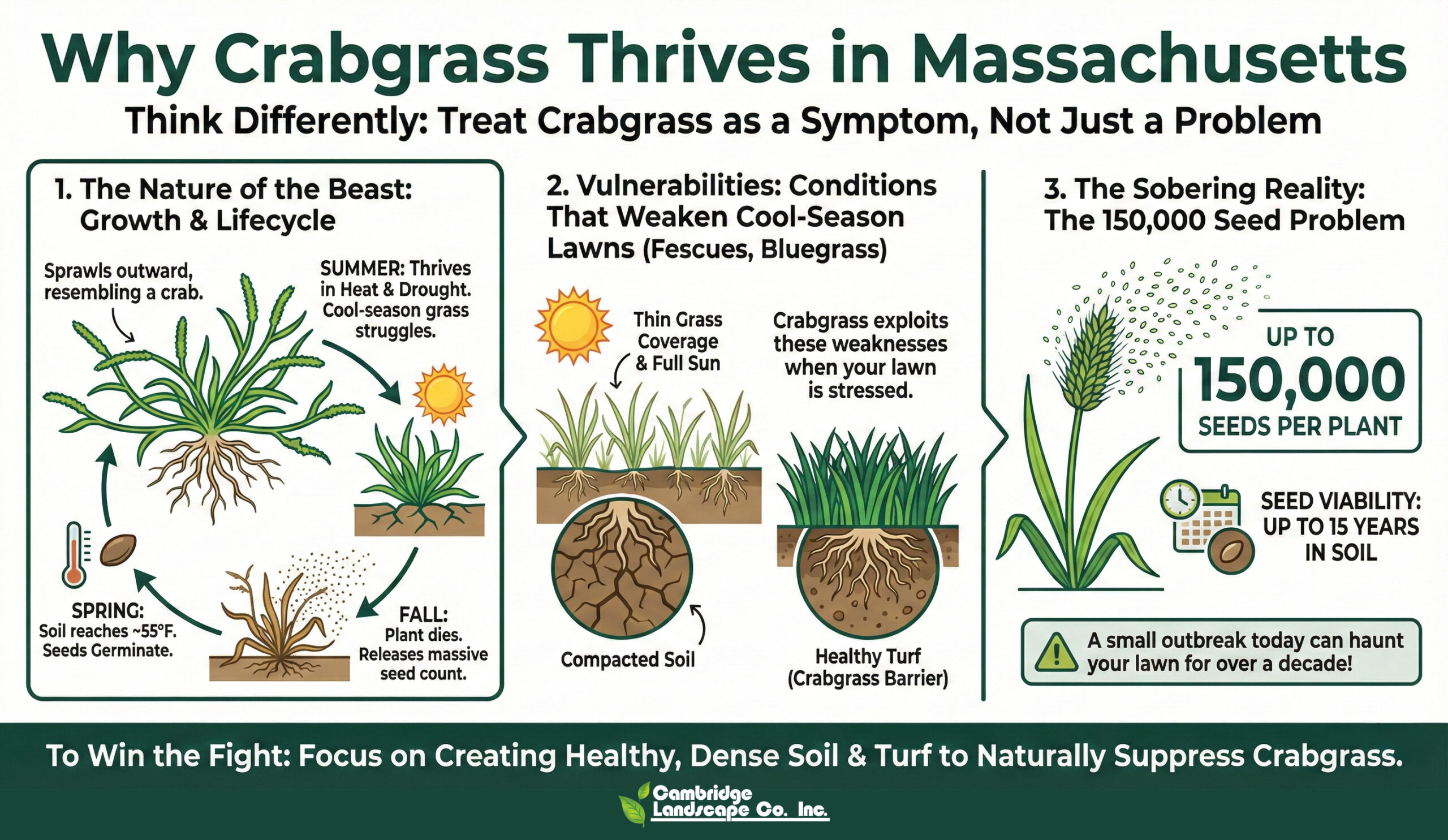 Why Crabgrass Thrives in Massachusetts - Cambridge Landscape. - Serving the Boston Metroplex and Suffolk County, MA